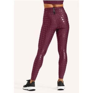 Peloton reflective Maroon res show up houndstooth high waist Leggings